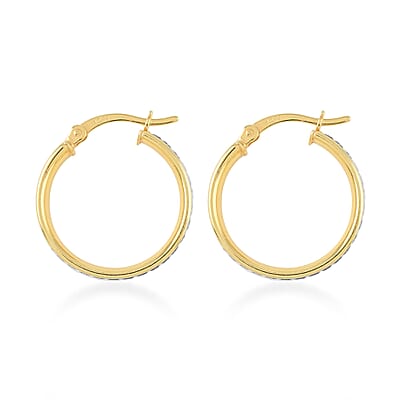 14K Yellow Gold Over Sterling Silver Hoop Earrings 2.20 Grams