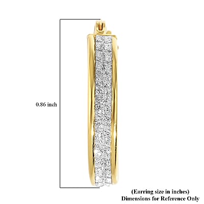 14K Yellow Gold Over Sterling Silver Hoop Earrings 2.20 Grams