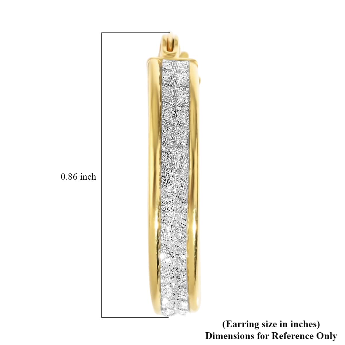 14K Yellow Gold Over Sterling Silver Hoop Earrings 2.20 Grams image number 3