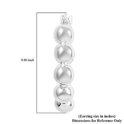 Sterling Silver Beaded Hoop Earrings 2.90 Grams