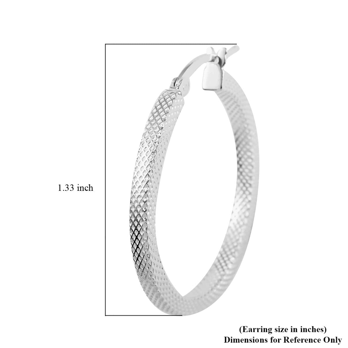 Sterling Silver Diamond-Cut Hoop Earrings 3 Grams image number 4