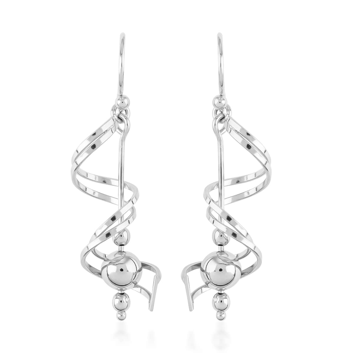 Sterling Silver Dangle Swirl Earrings 3.20 Grams image number 0
