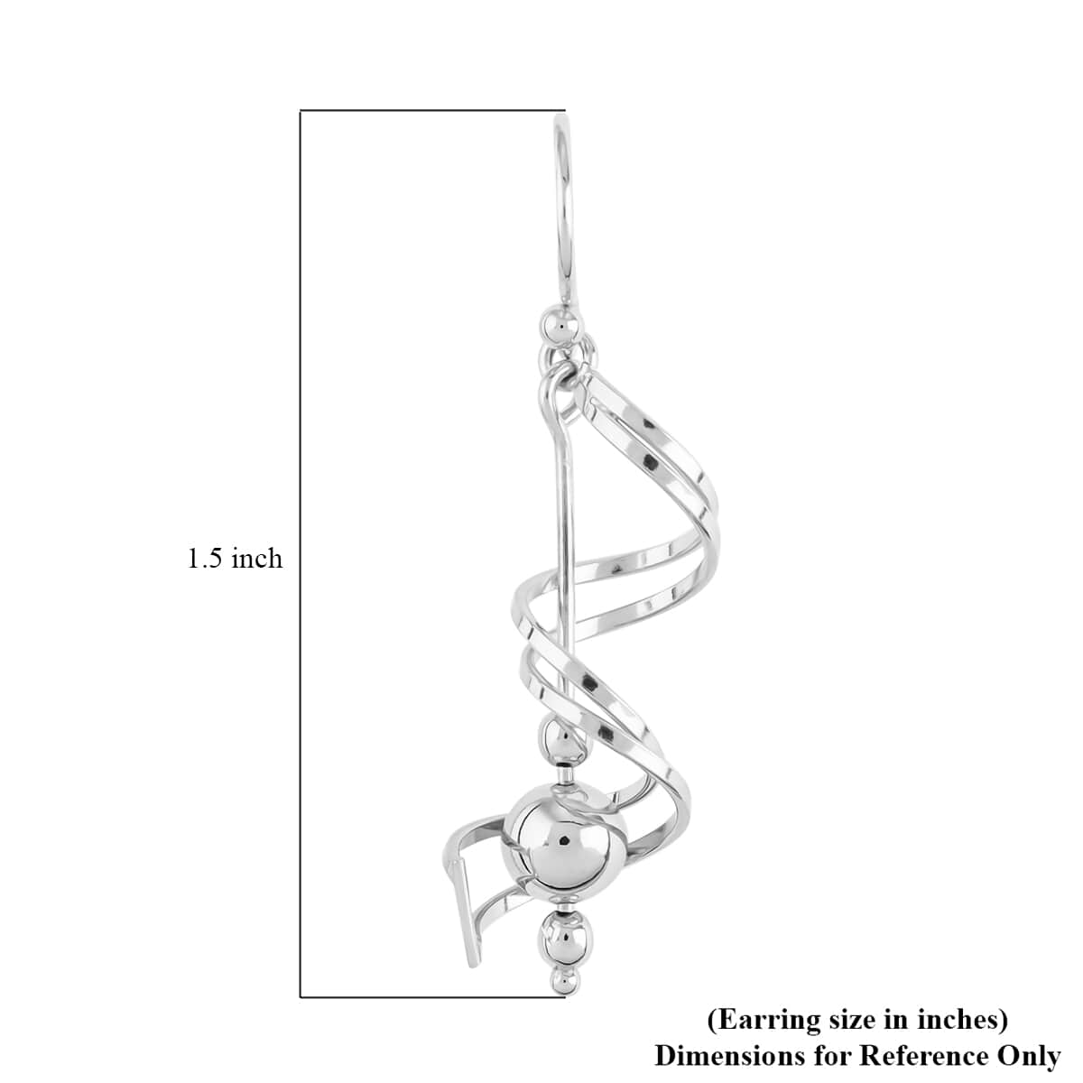 Sterling Silver Dangle Swirl Earrings 3.20 Grams image number 4