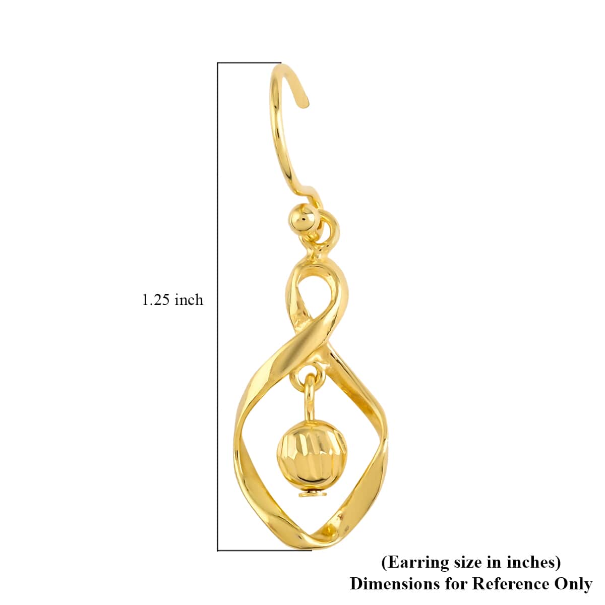 14K YG Over Sterling Silver Dangle Earrings 1.95 Grams image number 4