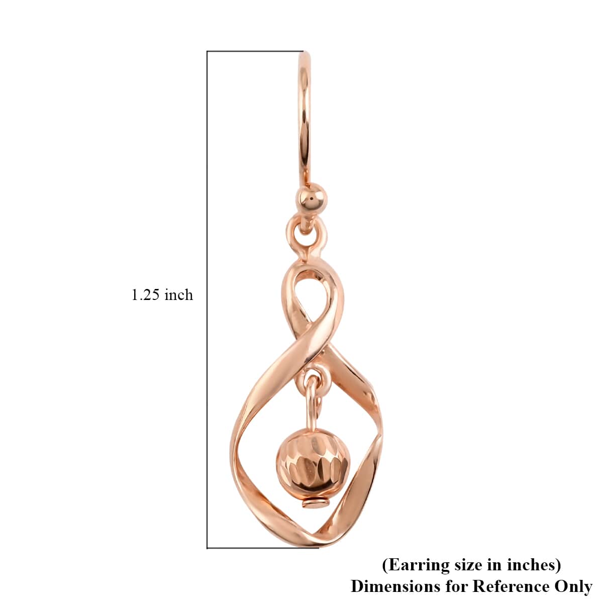 14K Rose Gold Over Sterling Silver Dangle Earrings 1.95 Grams image number 4