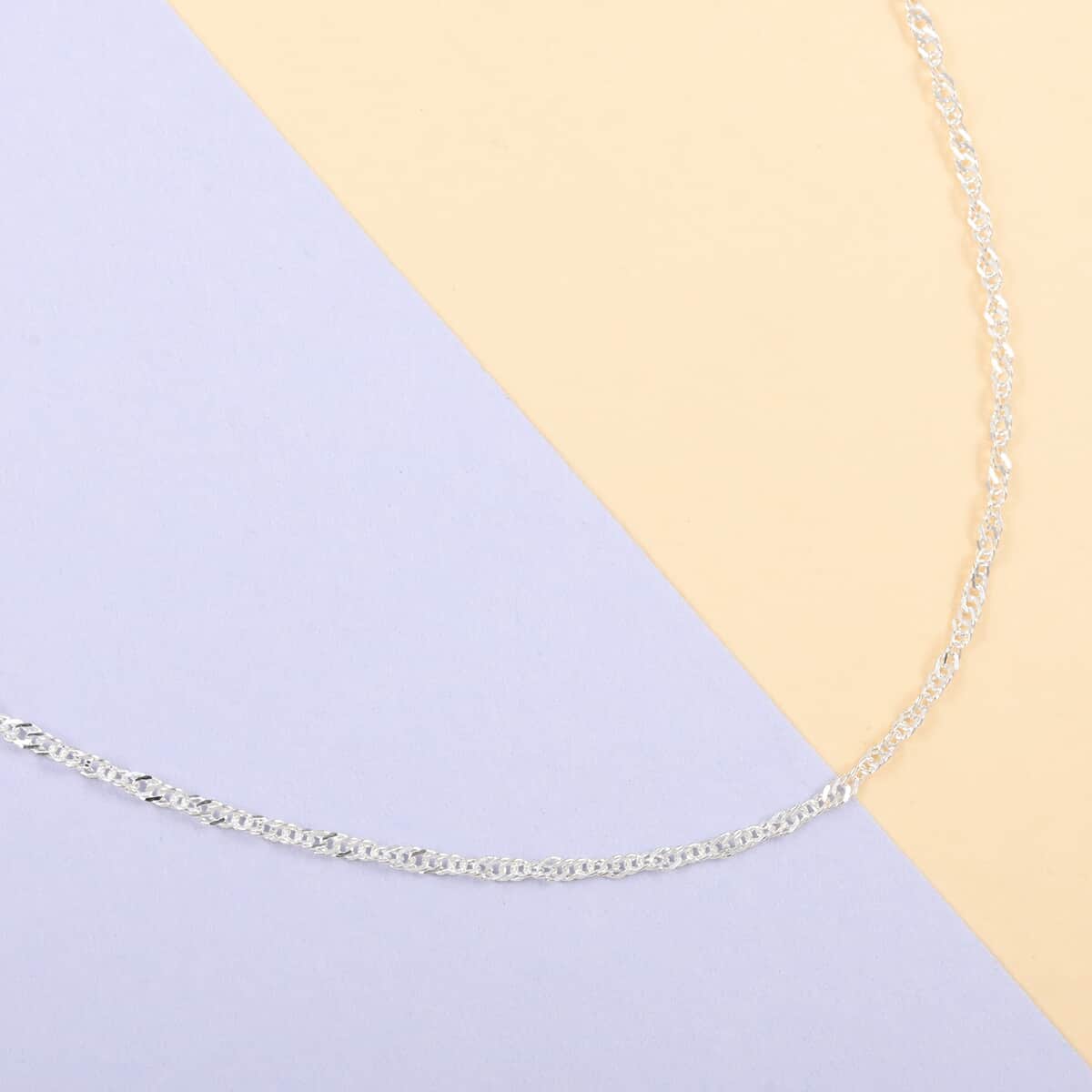 Italian Sterling Silver 1.5mm Singapore Chain 30 Inches 2.70 Grams image number 1