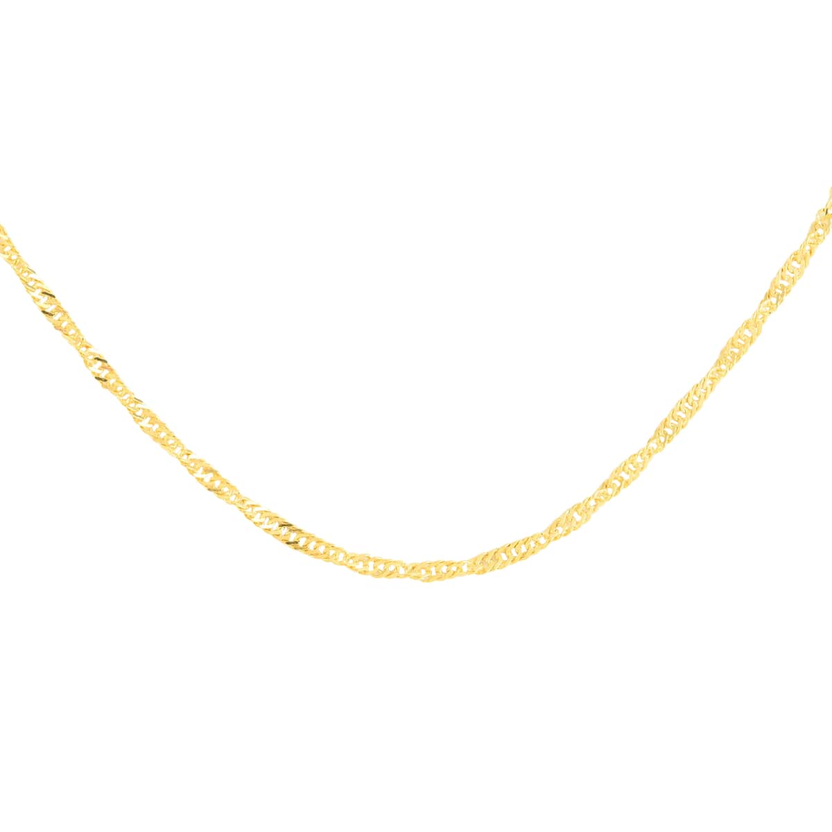 Italian 14K Yellow Gold Over Sterling Silver 1.5mm Singapore Chain 30 Inches 2.70 Grams image number 0
