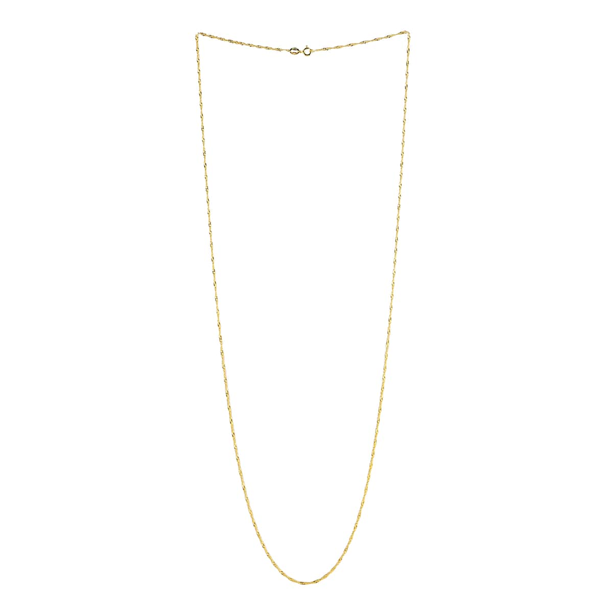 Italian 14K Yellow Gold Over Sterling Silver 1.5mm Singapore Chain 30 Inches 2.70 Grams image number 1