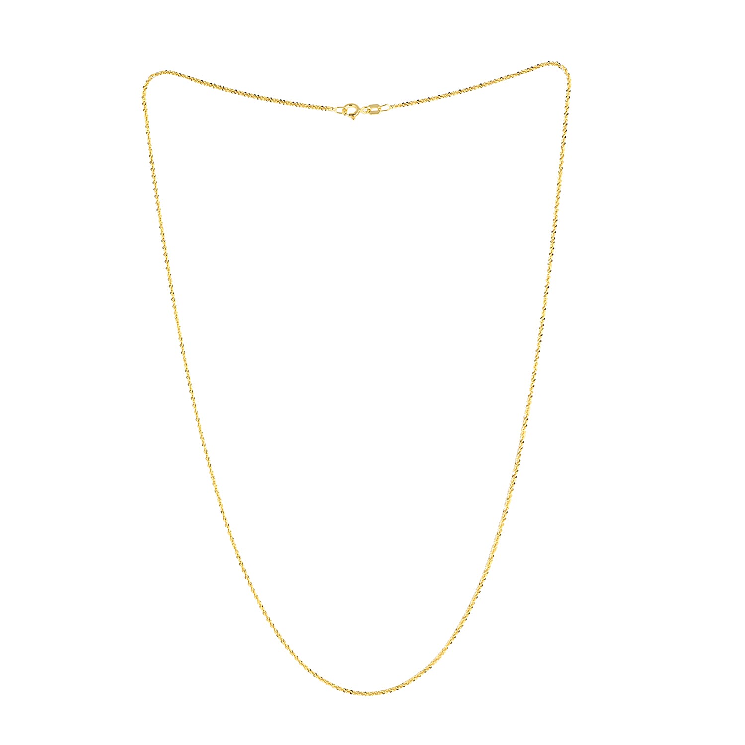 Italian 14K Yellow Gold Over Sterling Silver 1.5mm Roc Chain 20 Inches 2.70 Grams