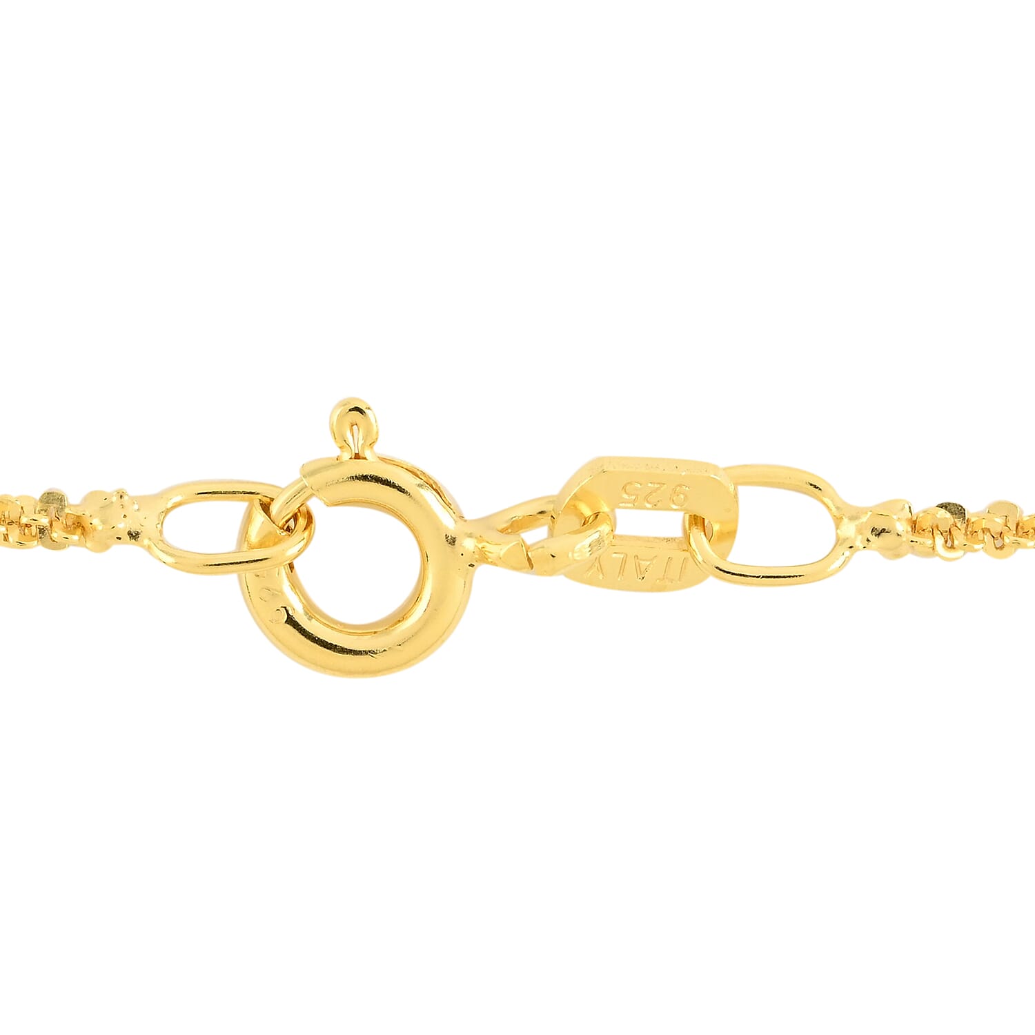 Italian 14K Yellow Gold Over Sterling Silver 1.5mm Roc Chain 20 Inches 2.70 Grams