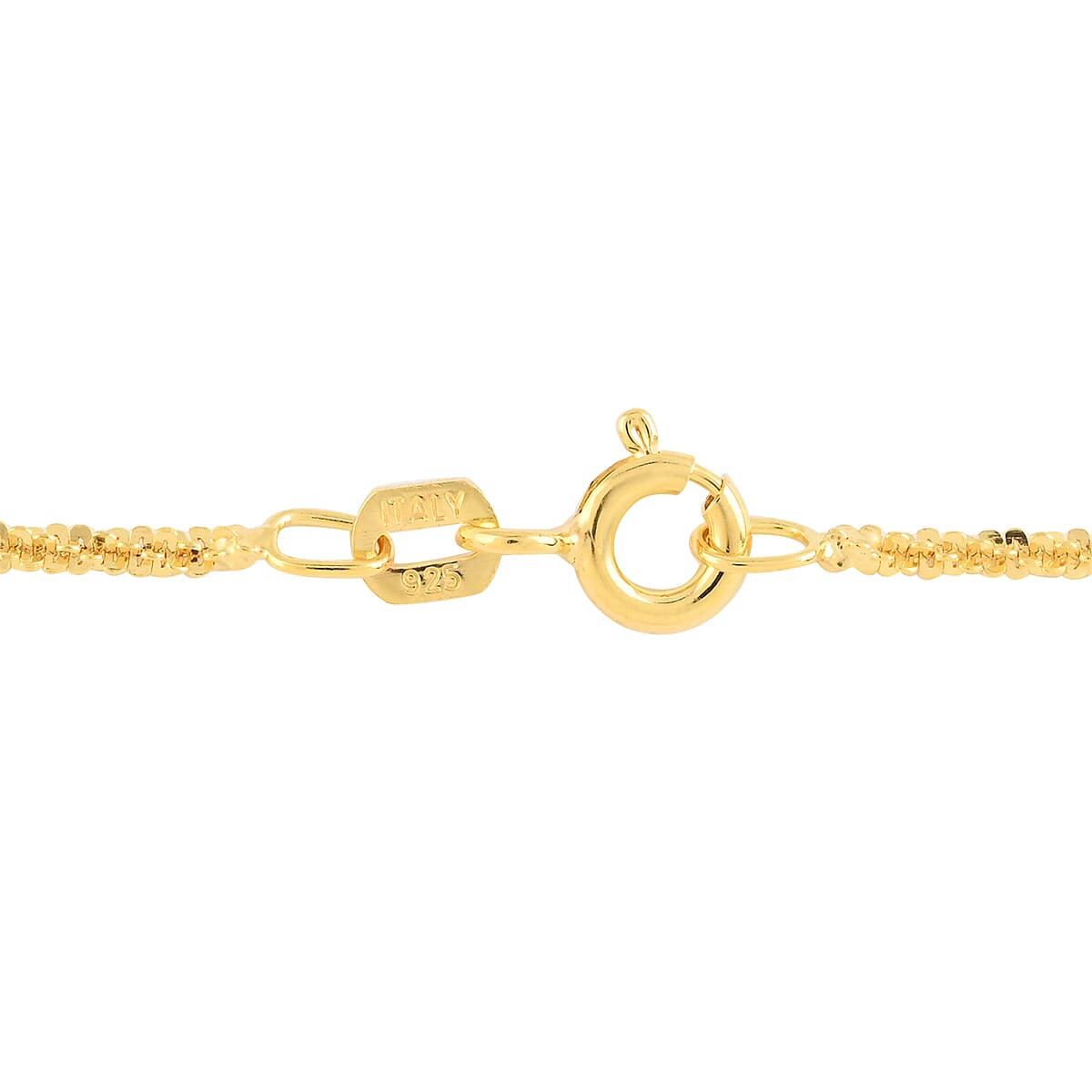 Italian 14K Yellow Gold Over Sterling Silver 1.5mm Roc Chain 20 Inches 2.70 Grams