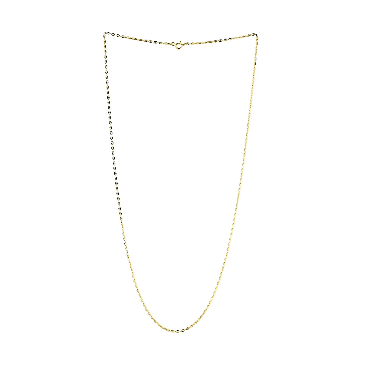 Italian 14K Yellow Gold Over Sterling Silver 2mm Mariner Chain 24 Inches 3.20 Grams image number 1