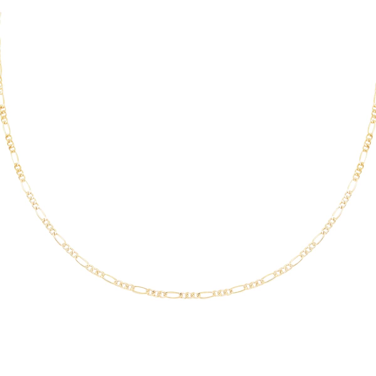 ITALIAN 10K Yellow Gold 1.97mm Figaro Chain Necklace 22 Inches image number 0
