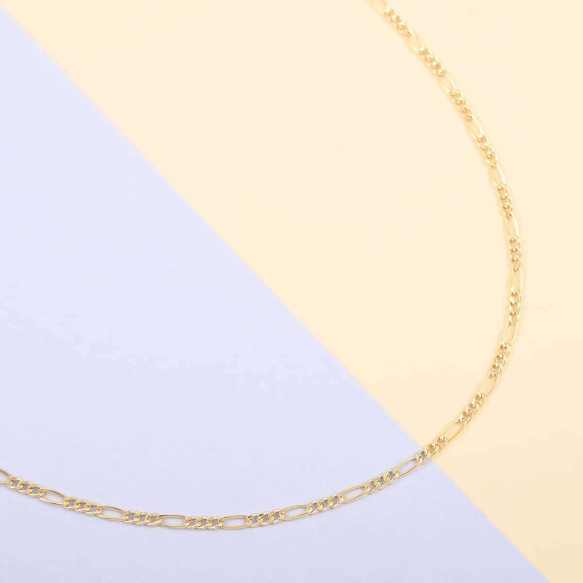 ITALIAN 10K Yellow Gold 1.97mm Figaro Chain Necklace 22 Inches image number 1