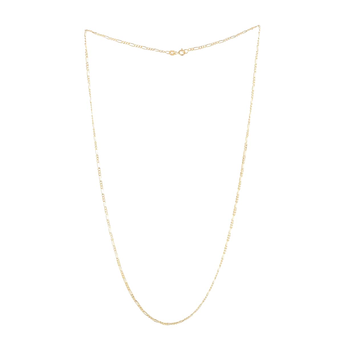 ITALIAN 10K Yellow Gold 1.97mm Figaro Chain Necklace 22 Inches image number 2