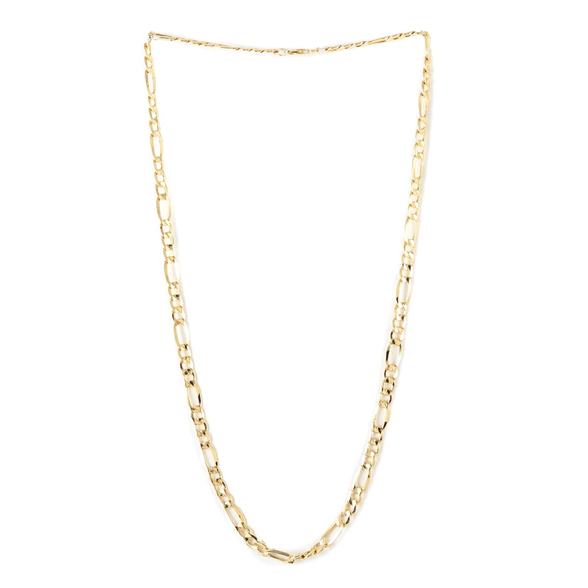 Italian 10K Yellow Gold 6.6mm Bold Figaro Chain Necklace 24 Inches 12.40 Grams image number 2