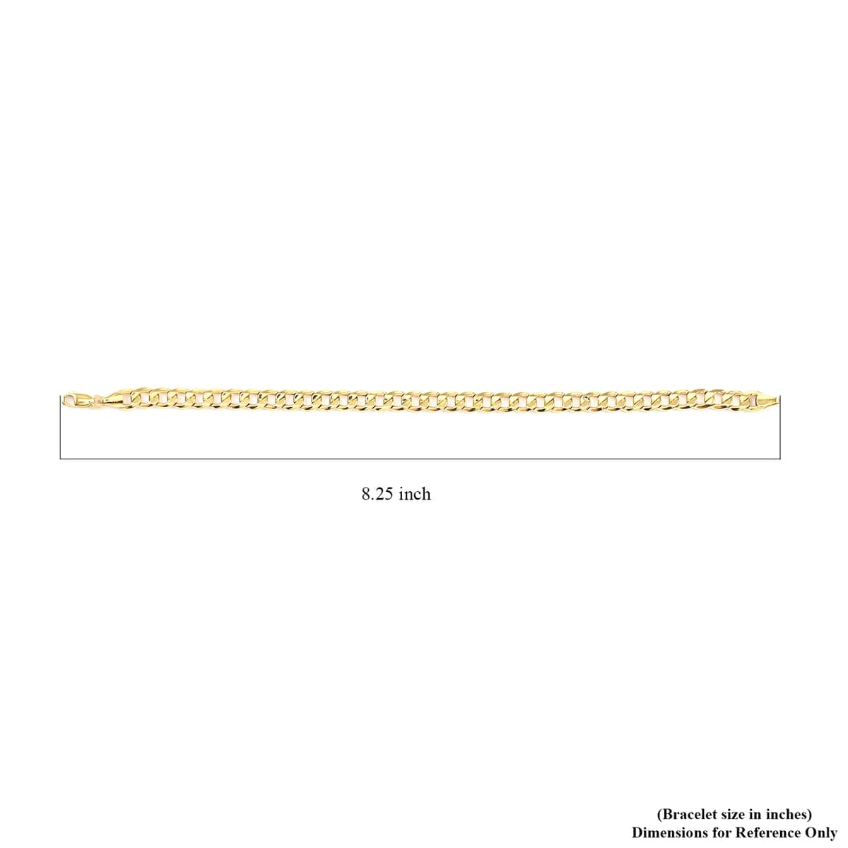 ITALIAN 10K Yellow Gold 6.34mm Squared Cuban Link Bracelet (8.25 In) 6.20 Grams image number 4