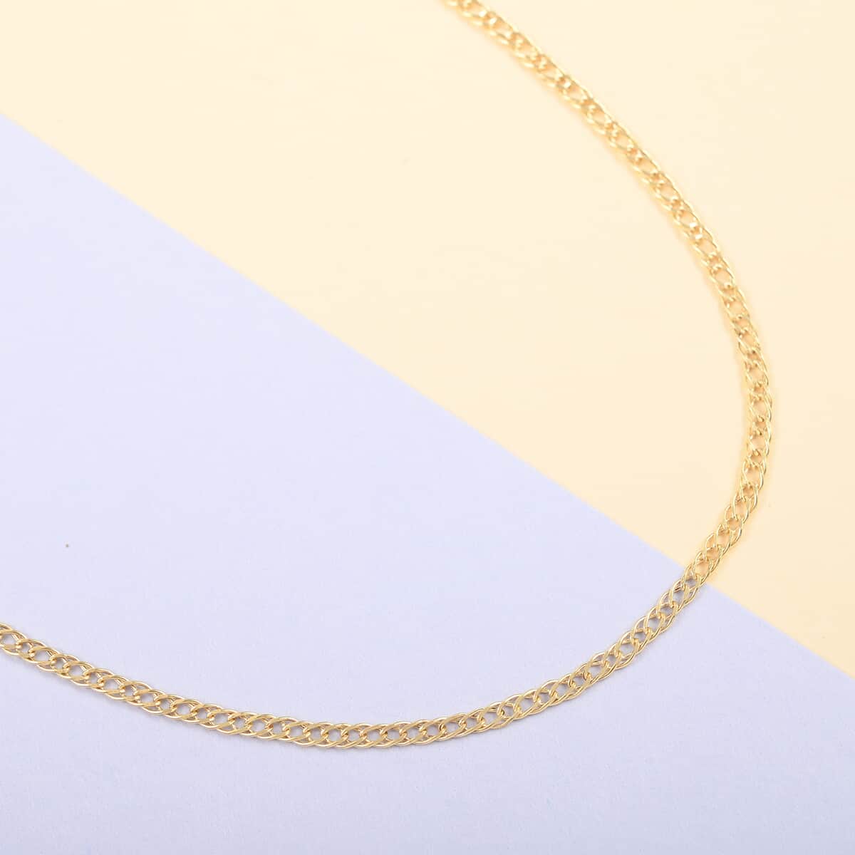 Italian 10K Yellow Gold 2.5mm Marquise Chain Necklace 18 Inches image number 1