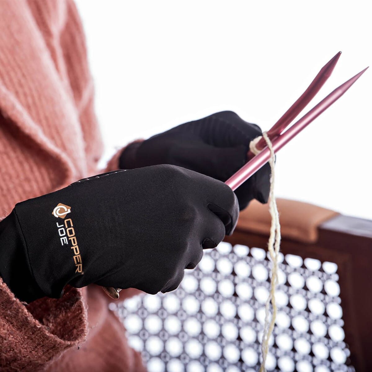 Copper Joe-Compression Full Finger Arthritis Gloves 1 Pair (XL) , Copper Compression Gloves for Arthritis image number 2