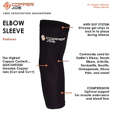 Copper Joe- Compression Recovery Elbow Sleeve (Small)