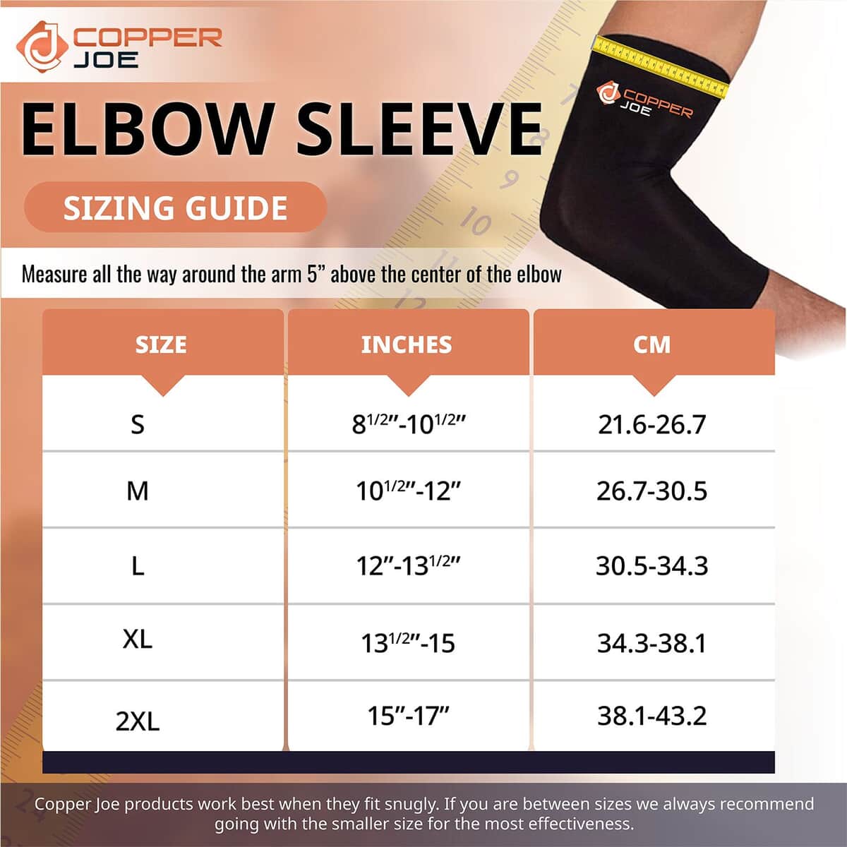 Copper Joe- Compression Recovery Elbow Sleeve (Medium) image number 3