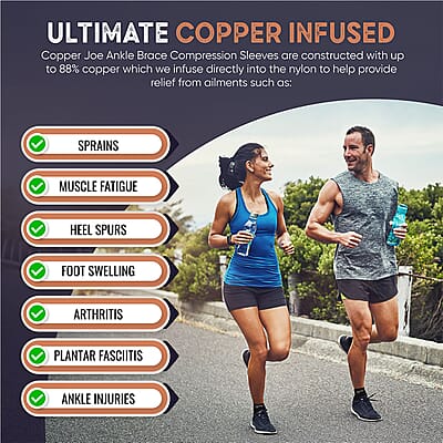 Copper Joe- Knee Compression Sleeve - (Small) Knee Support Sleeve | Best Knee Compression Sleeve