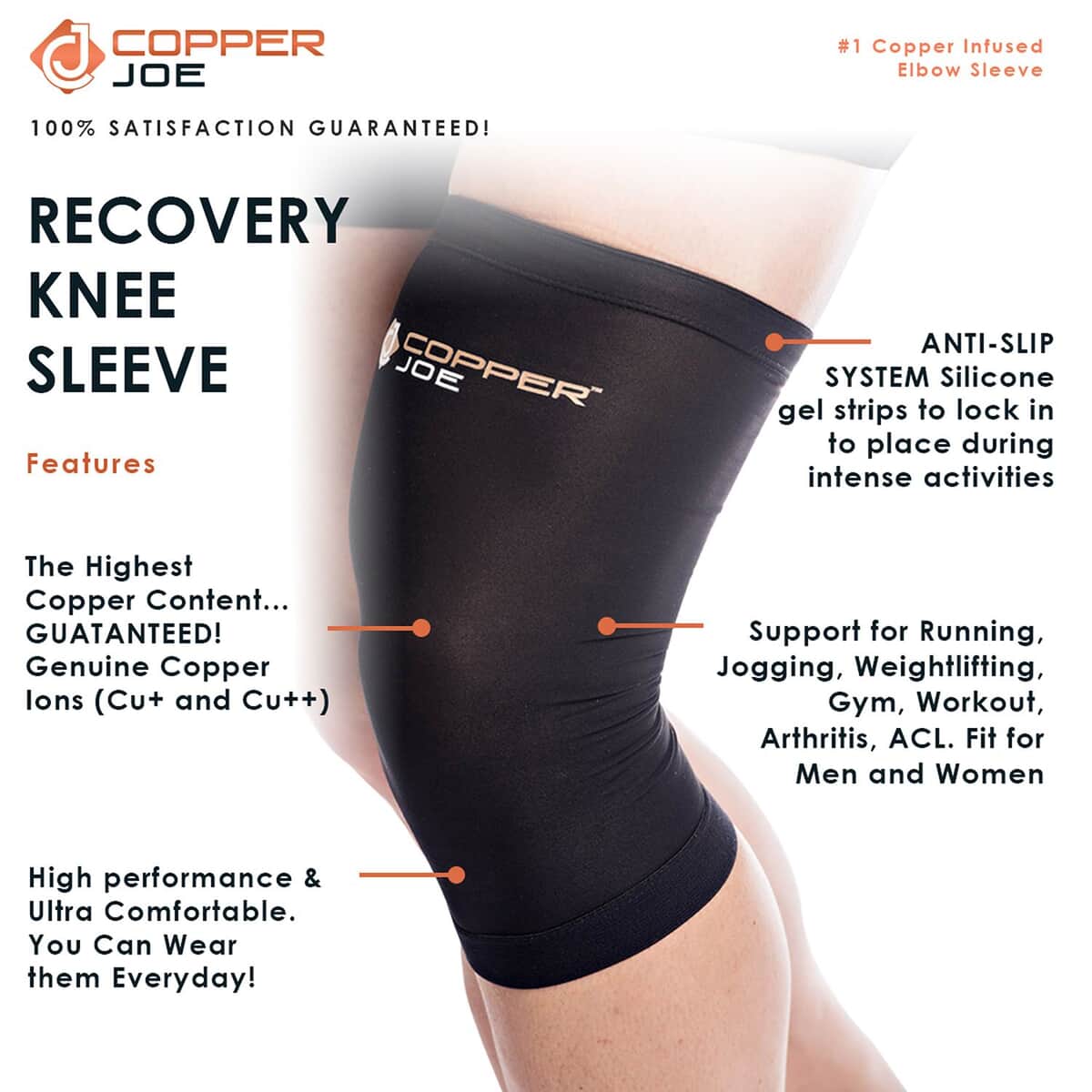 Copper Joe- Knee Compression Sleeve (Small) image number 7