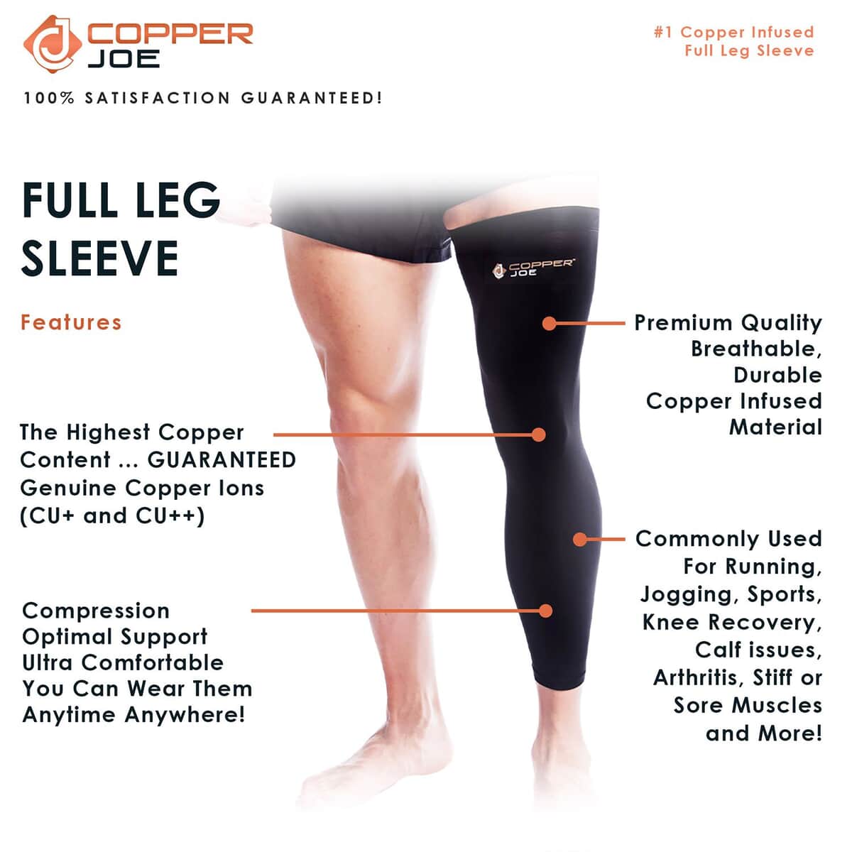 Buy Copper Joe-Calf Compression Sleeves Pair - (XL) (Ships in 8-10 Business  Days) , Calf Sleeves , Leg Compression Sleeves at ShopLC.