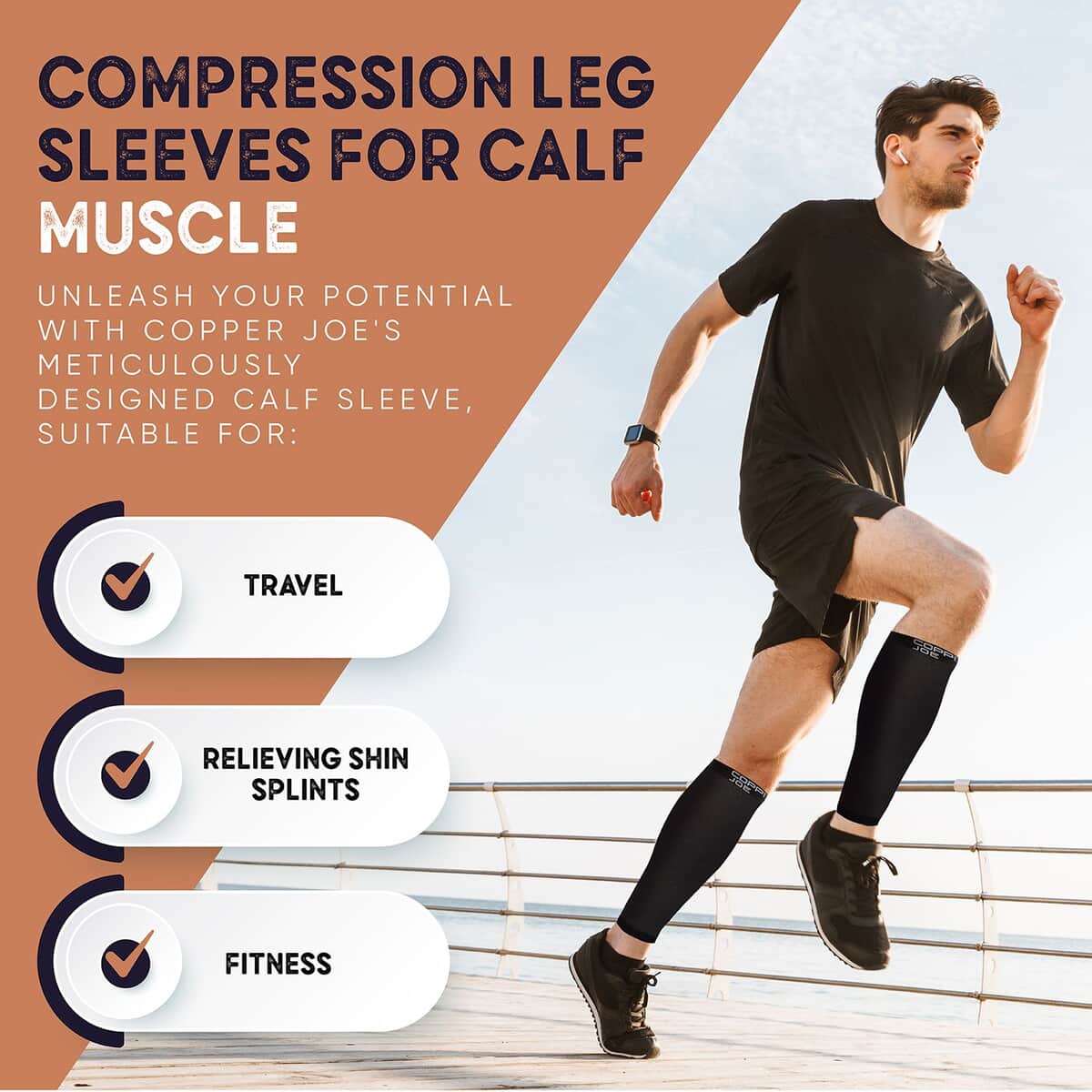 Copper Joe-Calf Compression Sleeves Pair (Small) image number 3