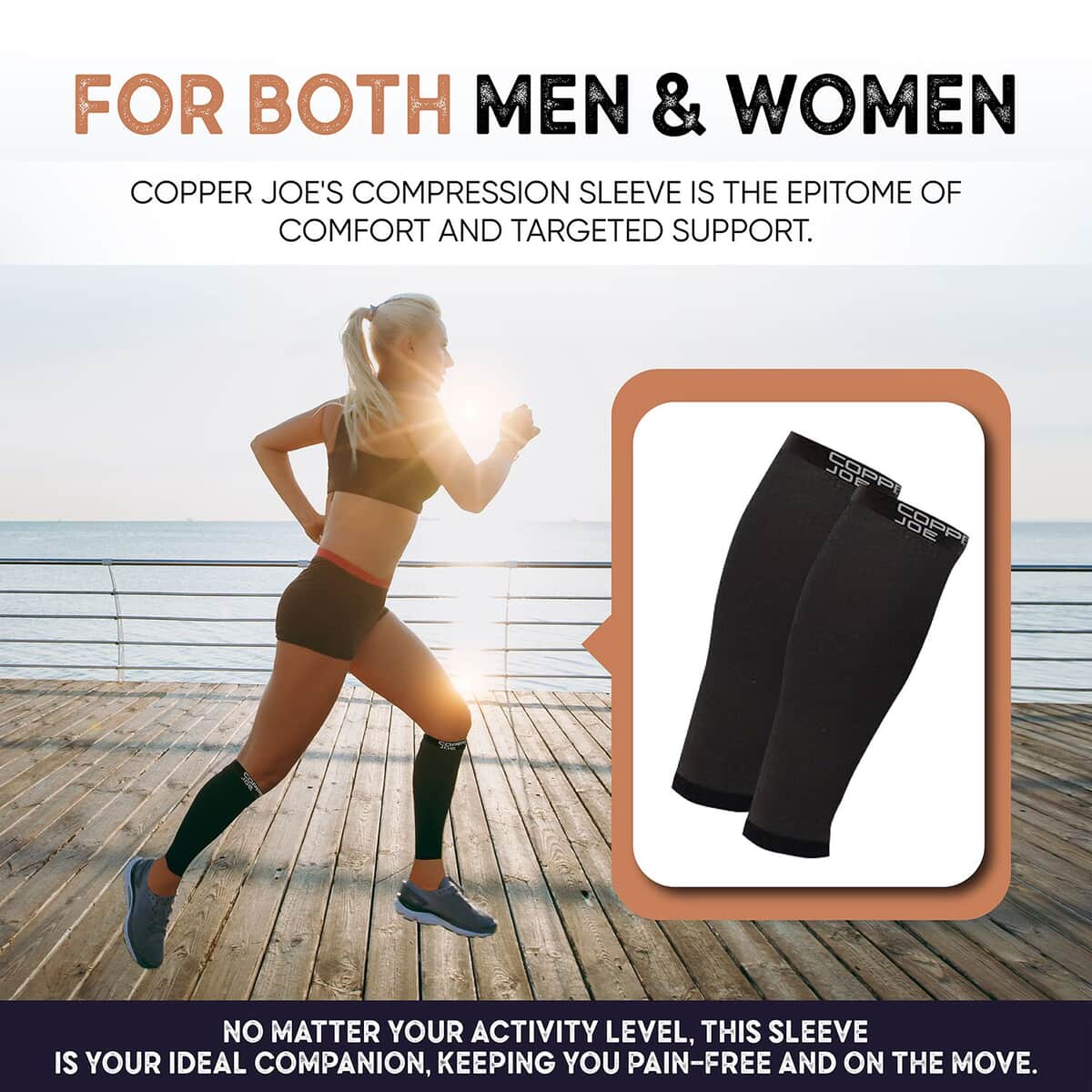 Copper Joe-Calf Compression Sleeves Pair (Small) (Ships in 8-10 Business Days) , Calf Sleeves , Leg Compression Sleeves image number 4