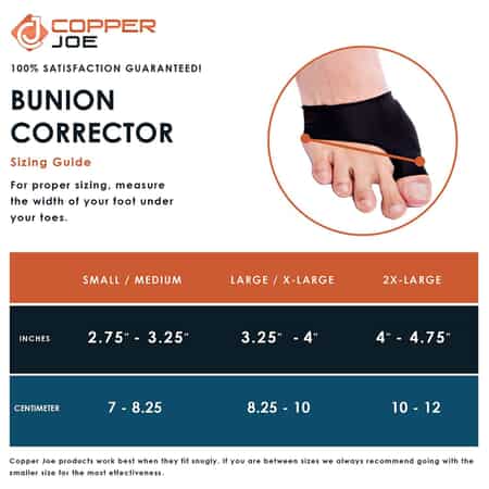 Copper Joe- Big Toe Bunion Corrector Sleeves - S/M (Ships in 8-10 Business days) , Best Bunion Corrector Brace , Big Toe Straightener image number 1