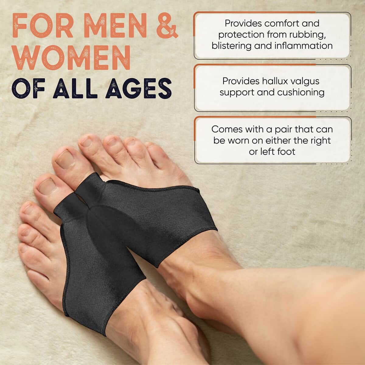 Copper Joe- Big Toe Bunion Corrector Sleeves - L/XL (Ships in 8-10 Business Days) , Best Bunion Corrector Brace , Big Toe Straightener image number 3