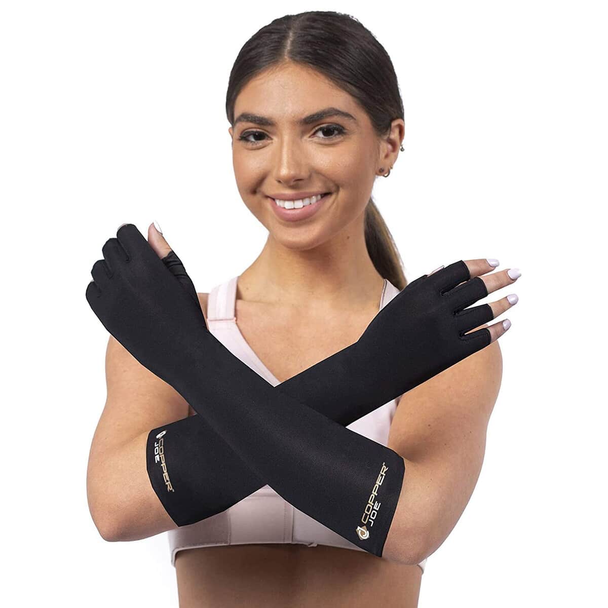 Copper Joe-Long Arthritis Gloves 1 Pair (Small) image number 0