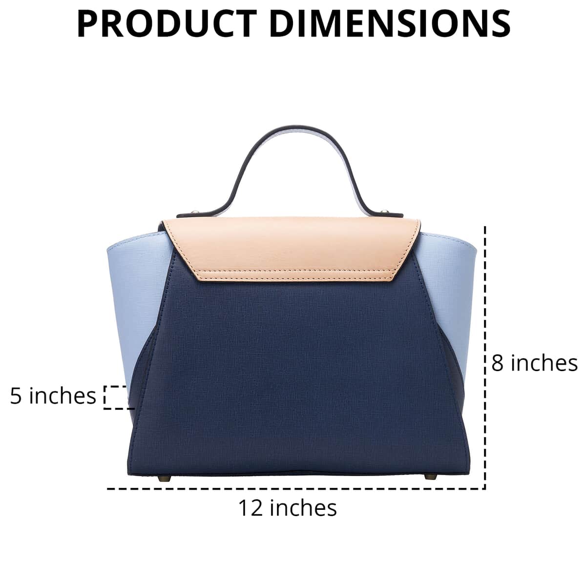 Bellorita-Koi Fish Small Blue Top Grain Leather Satchel | Leather Satchel Bag for Women | Leather Purse Handbag image number 5
