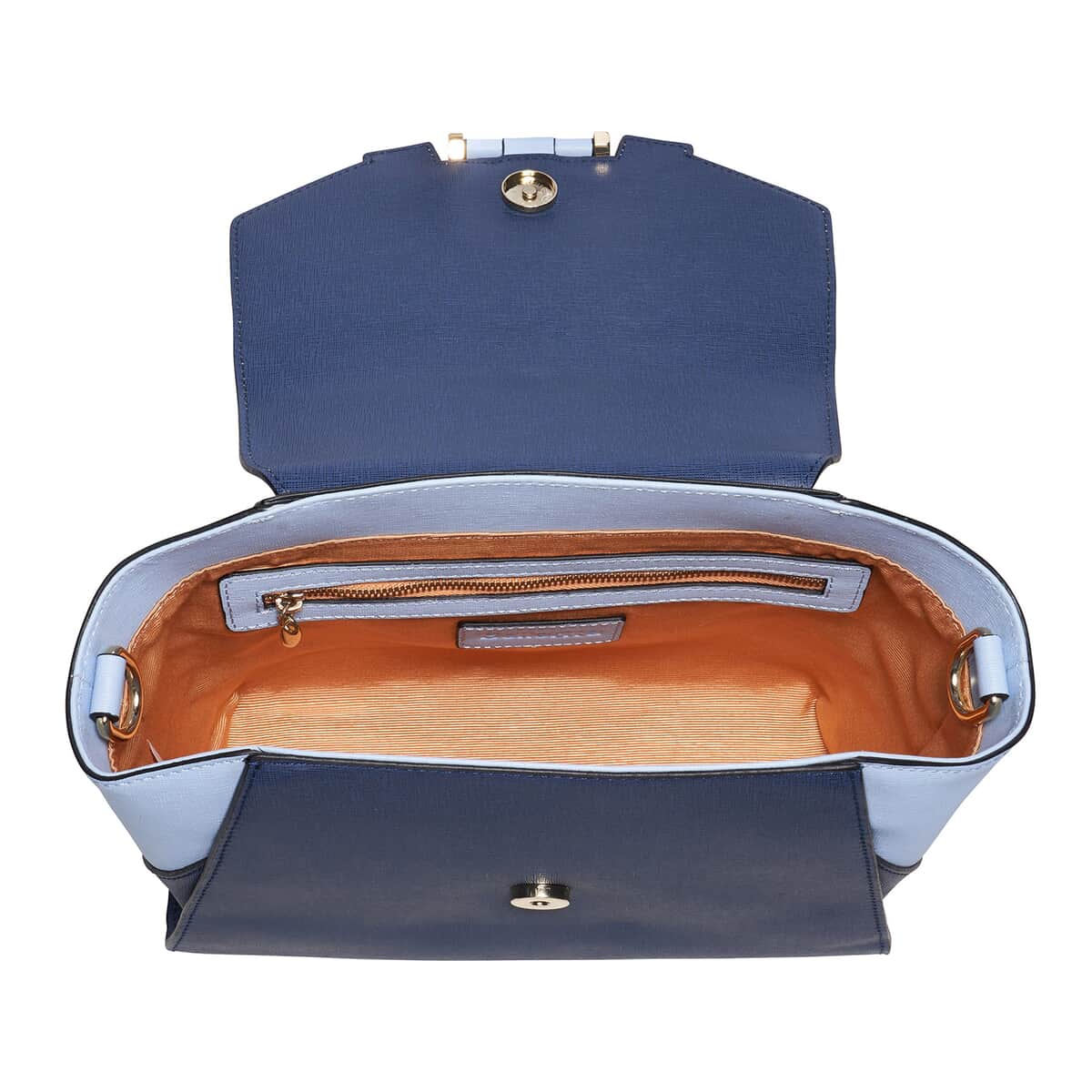 Bellorita-Koi Fish Small Blue Top Grain Leather Satchel | Leather Satchel Bag for Women | Leather Purse Handbag image number 6