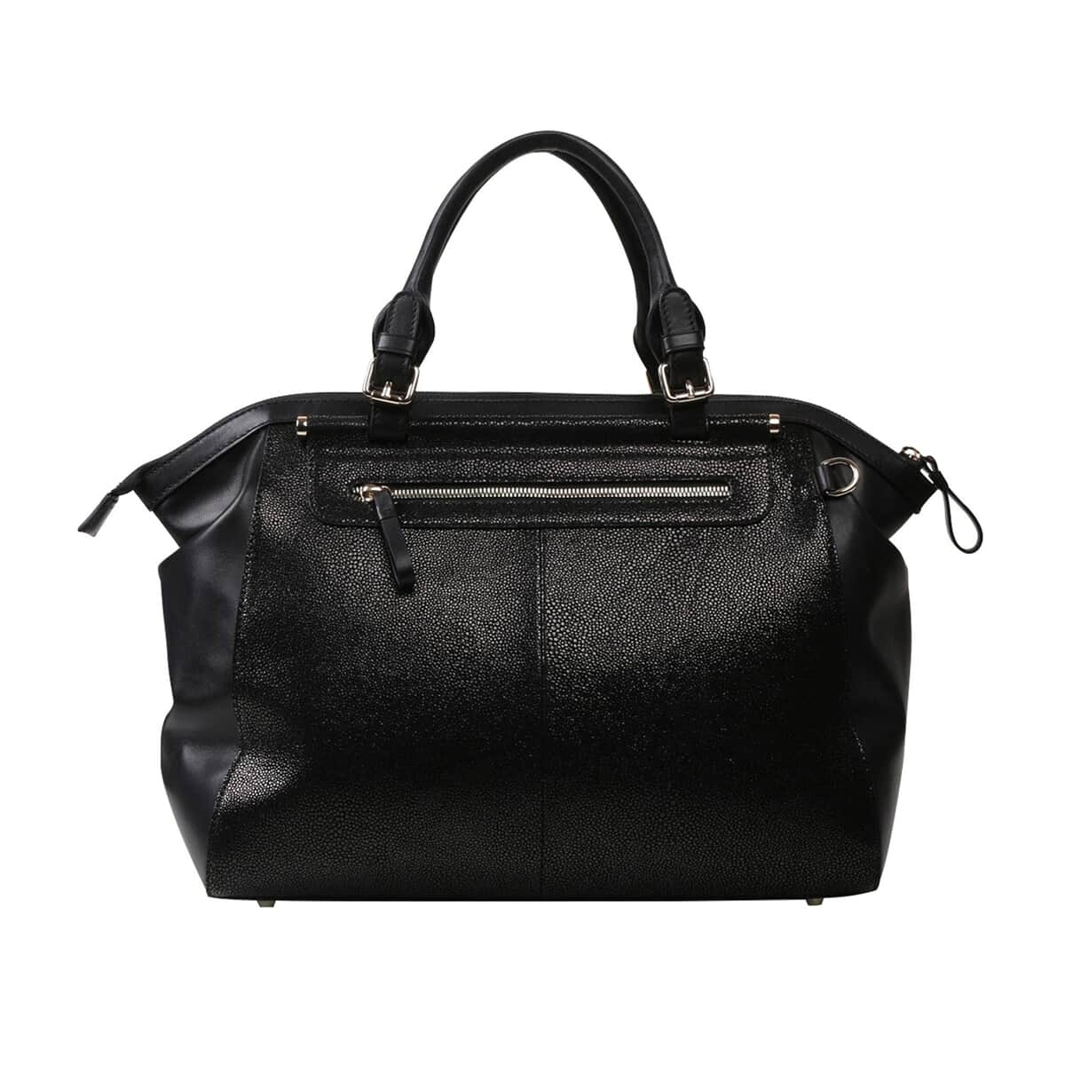 Bellorita-Koi Fish Large Black Top Grain Leather Satchel Bag for Women , Leather Purse Handbag image number 4