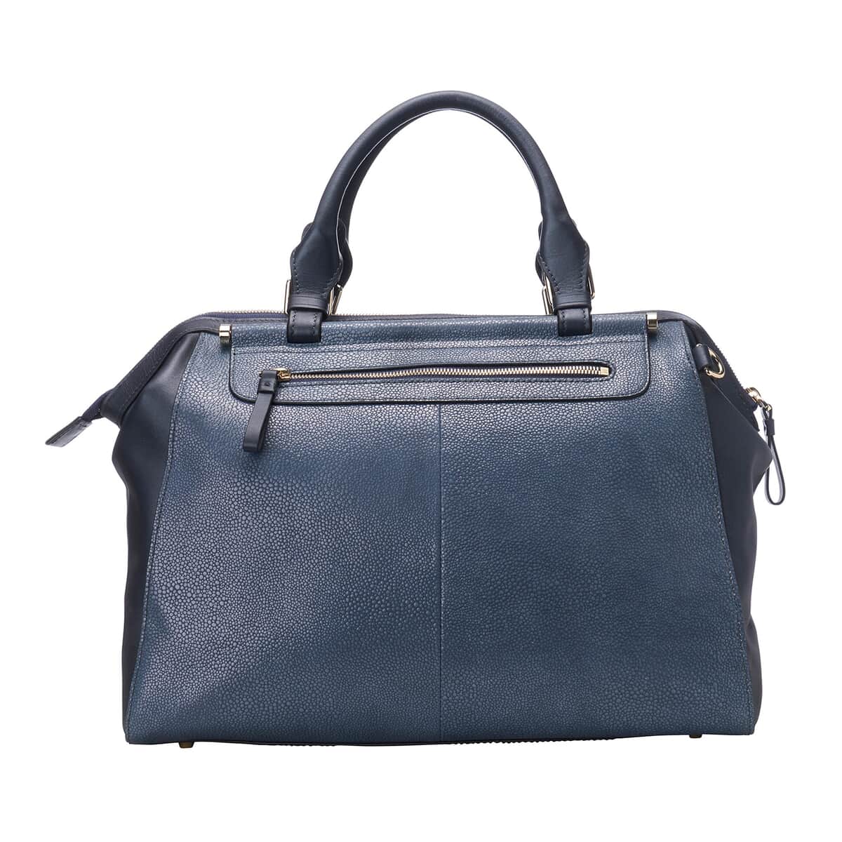 Bellorita-Koi Fish Large Blue Top Grain Leather Satchel Bag for Women , Leather Purse Handbag image number 3