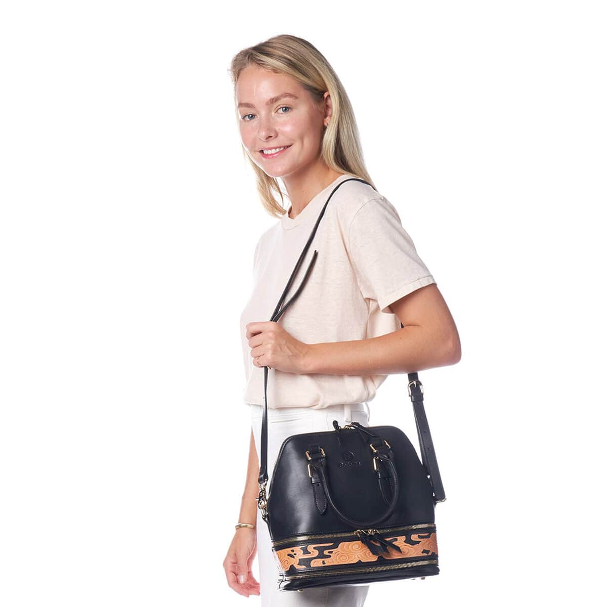 Bellorita-Cloud Black Top Grain Leather Mini Satchel | Leather Satchel Bag for Women | Leather Purse Handbag image number 1