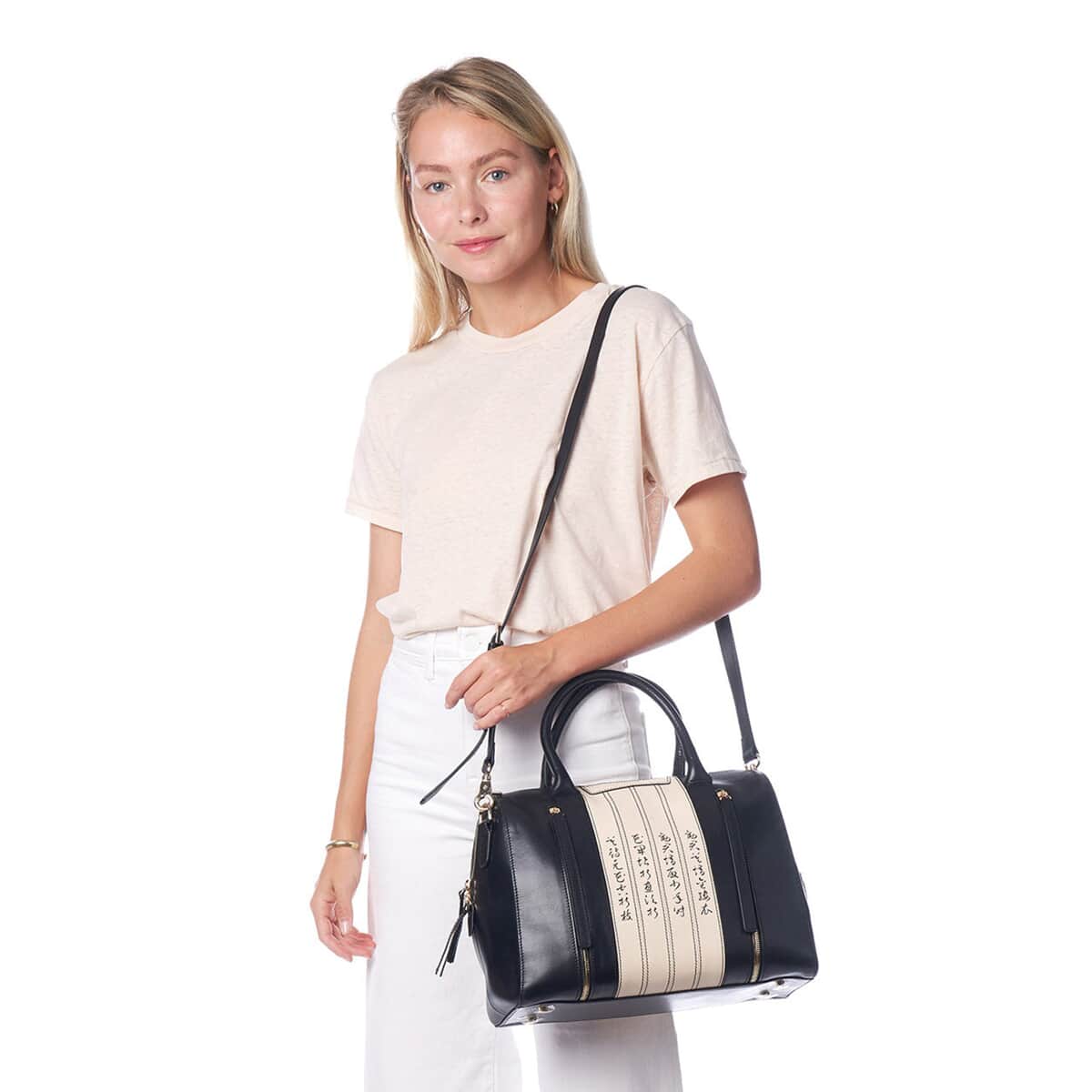 Bellorita-Calligraphy Black Top Grain Leather Satchel Bag | Women's Handbag | Designer Bags | Ladies Handbags | Leather Bags image number 1