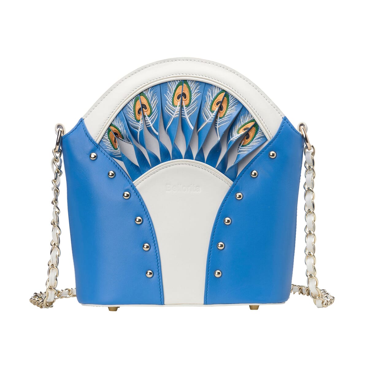 Bellorita- Peacock Feather Blue Top Grain Leather Shoulder Bag for Women | Designer Leather Shoulder Bags | Leather Handbags | Leather Purse image number 0