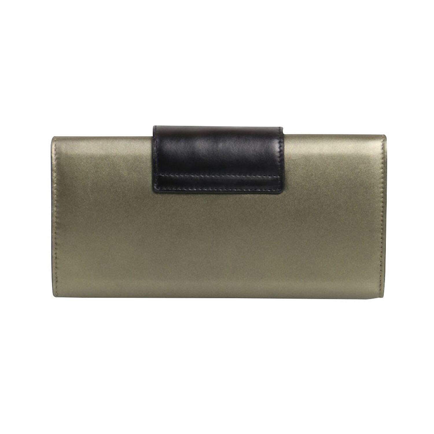 Bellorita-PX (PiXiu) Green Top Grain Leather Continental Wallet | Leather Card Holder Travel Wallet | Leather Purse for Women