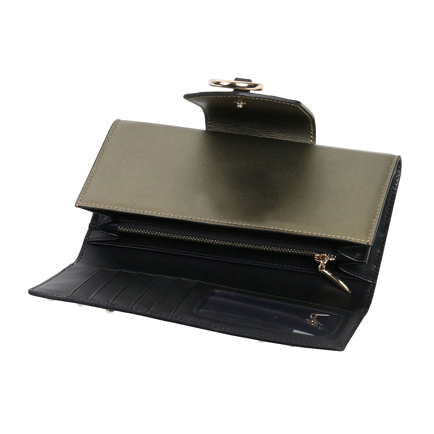 Bellorita-PX (PiXiu) Green Top Grain Leather Continental Wallet | Leather Card Holder Travel Wallet | Leather Purse for Women