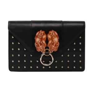 Bellorita- Pixiu Green Leather Crossbody Clutch with Chain Strap | Clutches for Women | Leather Handbag | Clutch Purse