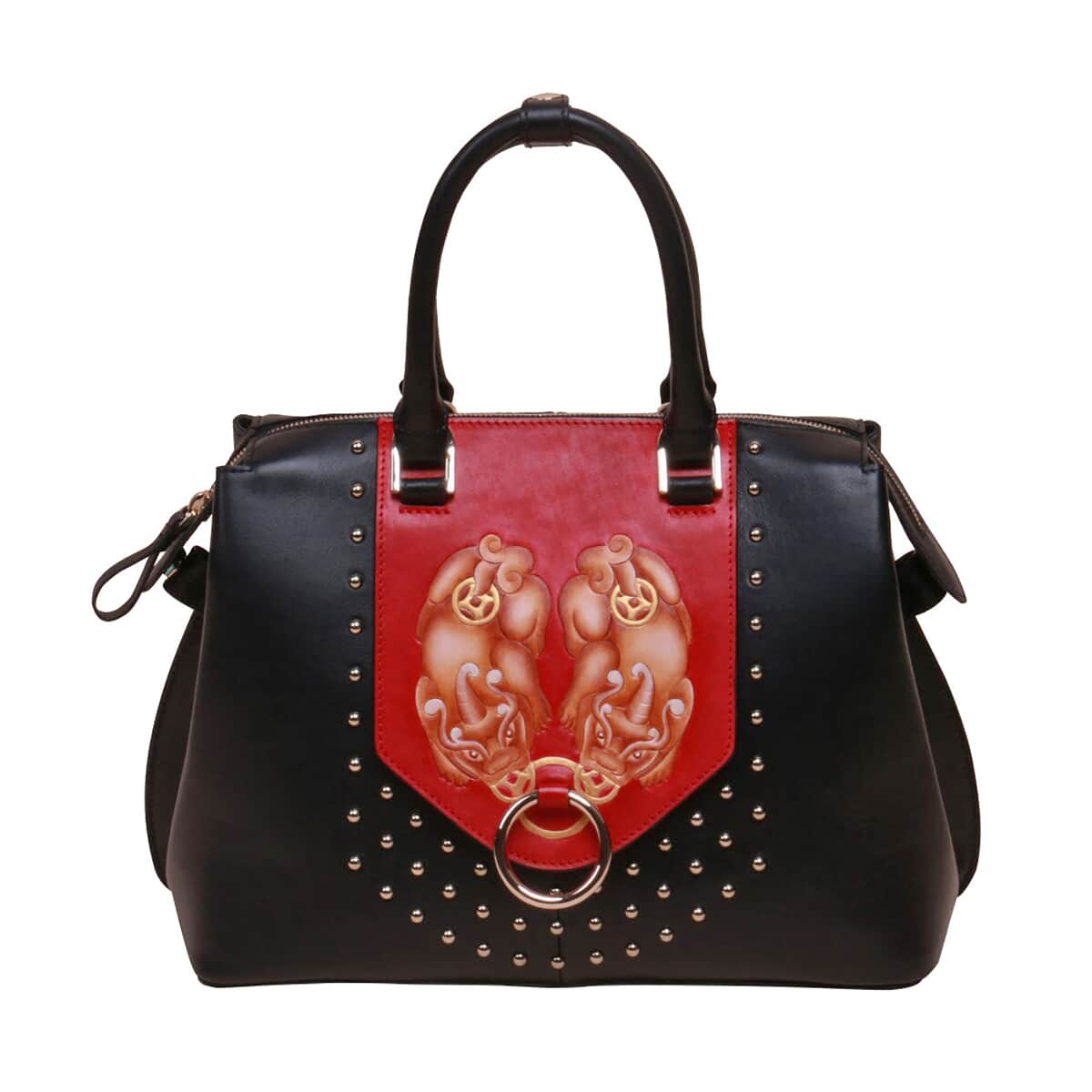 Bellorita-PX (PiXiu) Black Top Grain Leather Mini Satchel | Leather Satchel Bag for Women | Leather Purse Handbag image number 0