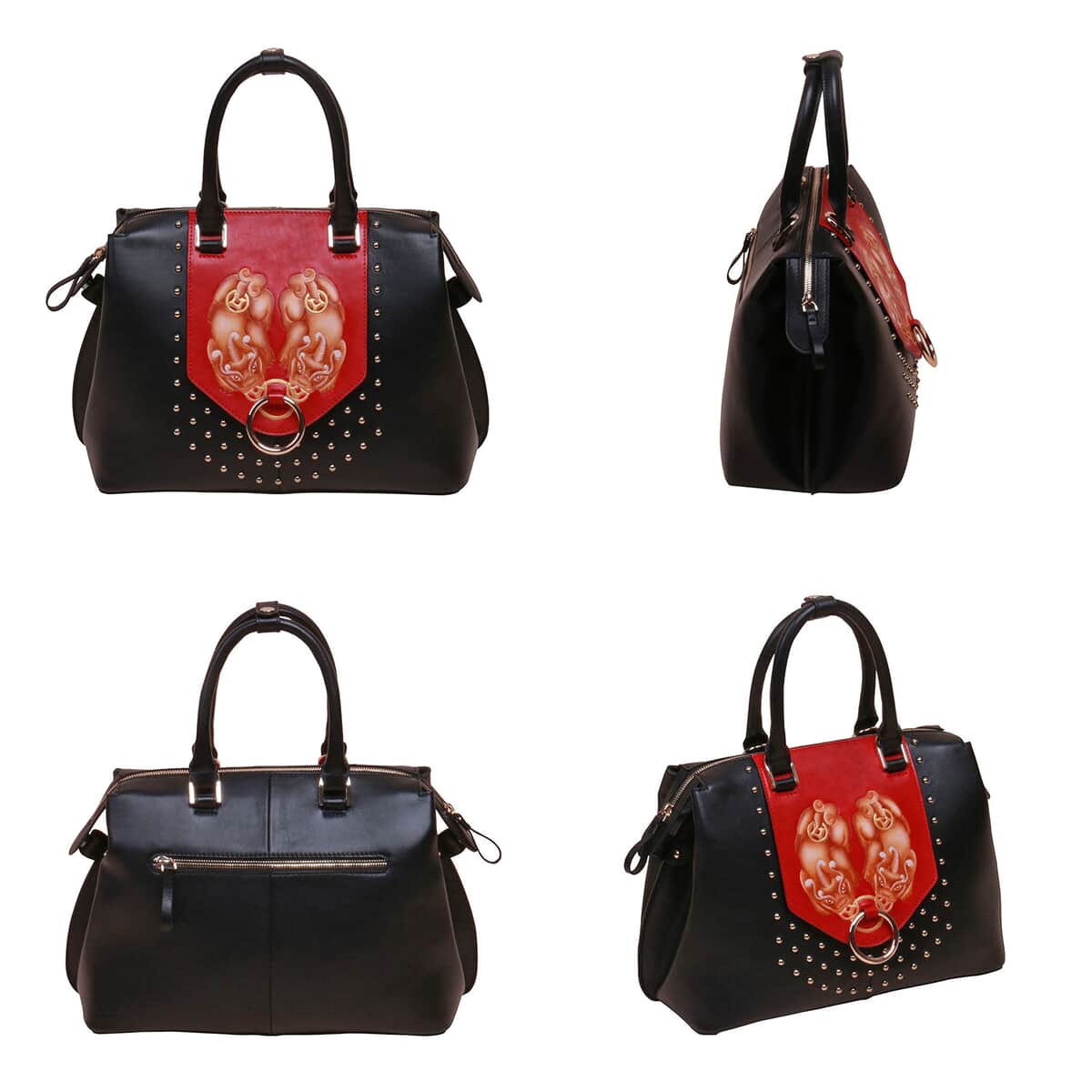 Bellorita-PX (PiXiu) Black Top Grain Leather Mini Satchel | Leather Satchel Bag for Women | Leather Purse Handbag image number 4