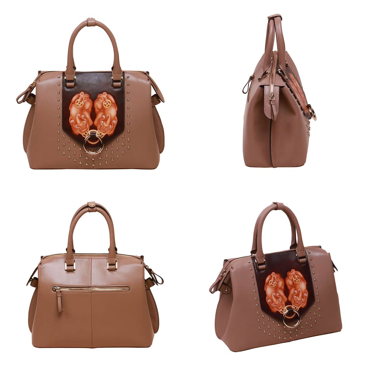 Bellorita-PX (PiXiu) Brown Top Grain Leather Mini Satchel | Leather Satchel Bag for Women | Leather Purse Handbag image number 4