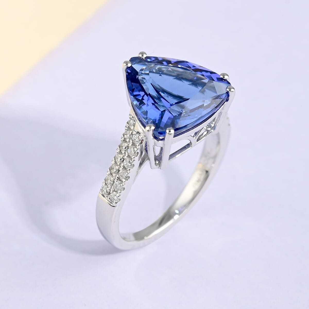 Certified Rhapsody AAAA Tanzanite and E-F VS Diamond 5.80 ctw Solitaire Ring in 950 Platinum (Size 6.0) 6.10 Grams image number 1