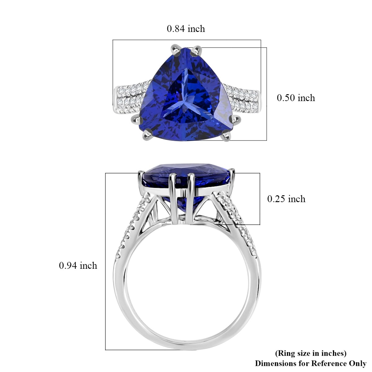 Certified Rhapsody AAAA Tanzanite and E-F VS Diamond 5.80 ctw Solitaire Ring in 950 Platinum (Size 6.0) 6.10 Grams image number 4