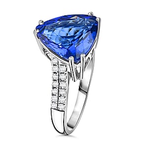 Certified Rhapsody AAAA Tanzanite and E-F VS Diamond 5.80 ctw Solitaire Ring in 950 Platinum (Size 8.0) 6.10 Grams
