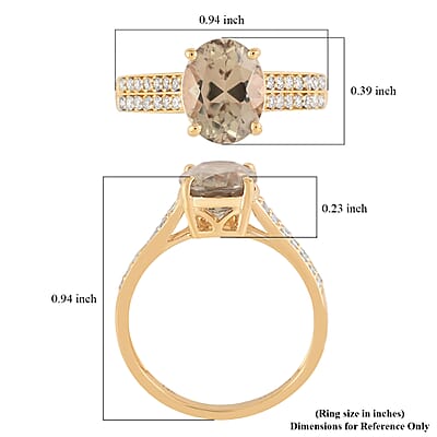 Certified and Appraised Luxoro 14K Yellow Gold AAA Turkizite and G-H I1 Diamond Ring (Size 6.0) 2.30 ctw